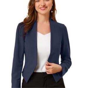 Bloomingdale’s AQUA navy cropped blazer NWT